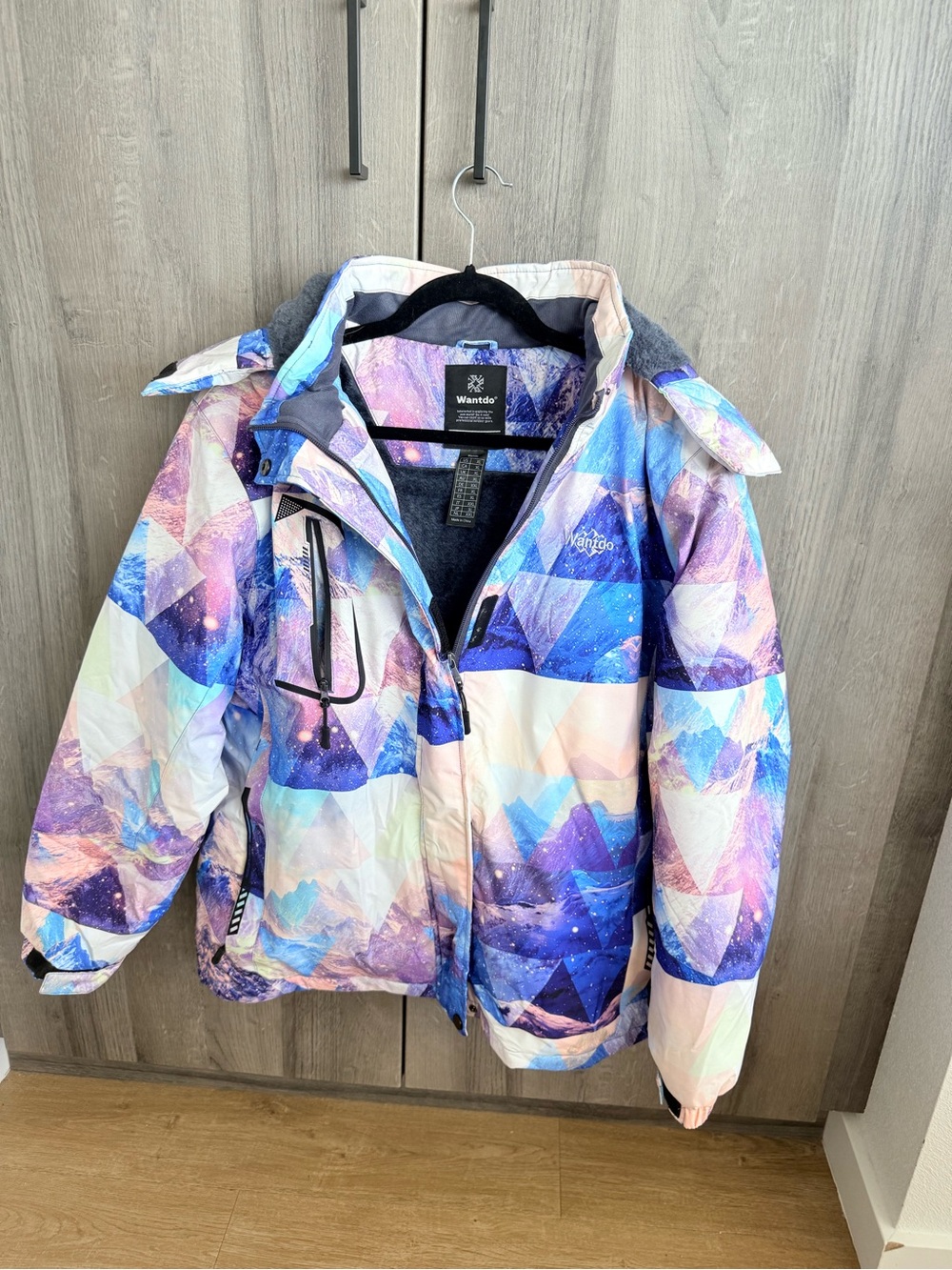 Wantero Women’s Ski Jacket - Pastel Purple & Blue Print